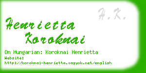 henrietta koroknai business card